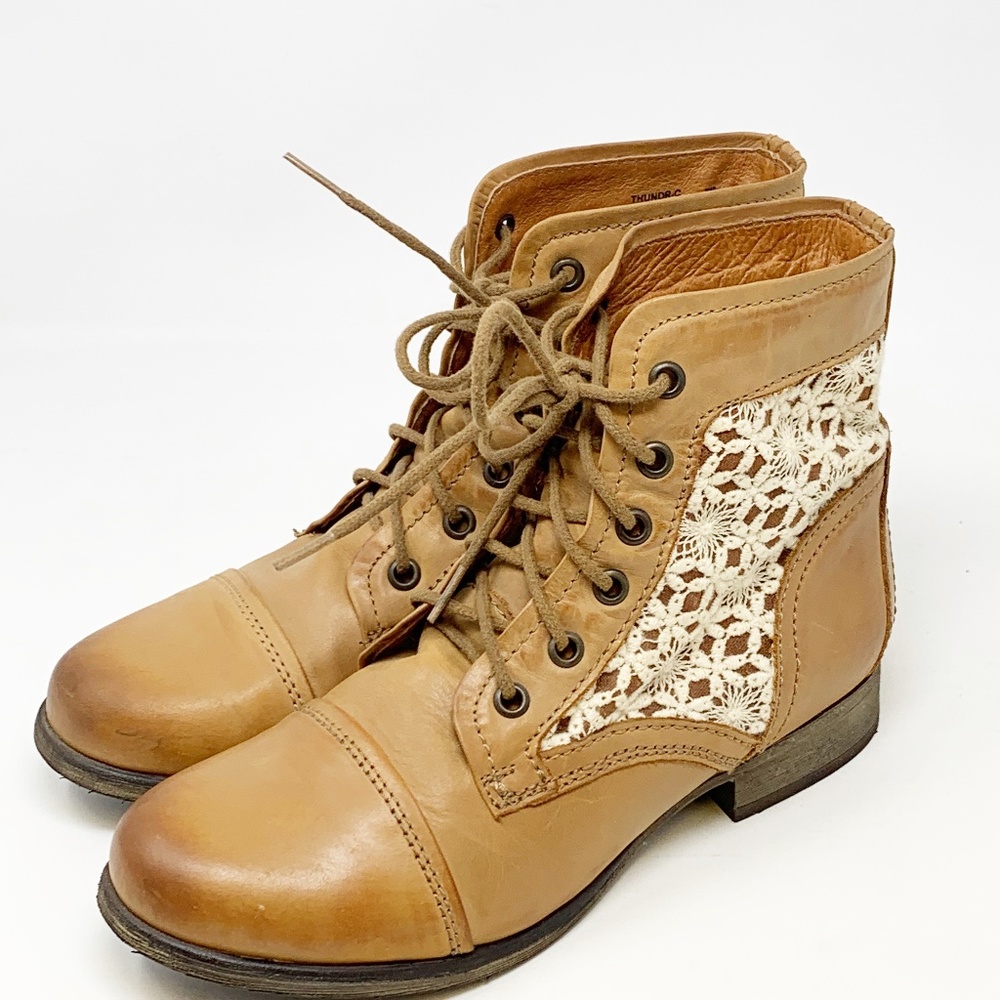 Steve Madden Leather Lace Up Boots